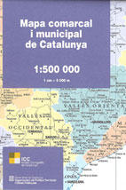 Mapa comarcal i municipal 1:500.000 de Catalunya