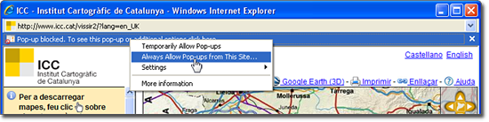 Permetre pop-ups