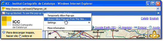 Permitir pop-ups