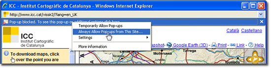Allow pop-ups