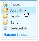 Junk mails folder