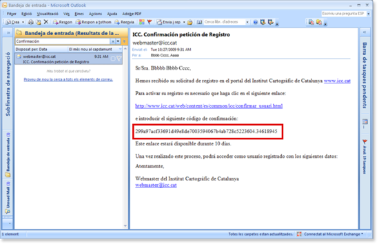 Correo de confirmación de registro