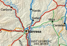 Mapa topogràfic de Catalunya 1:1 000 000